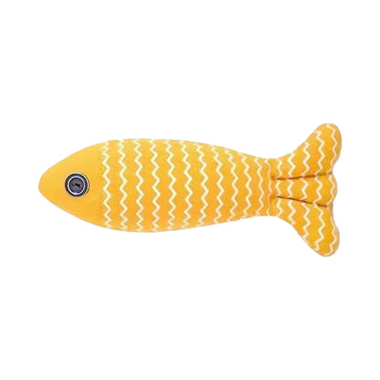 Cat Fish-Shaped Catnip Toy | Interactive Zigzag Wave Plush Toy