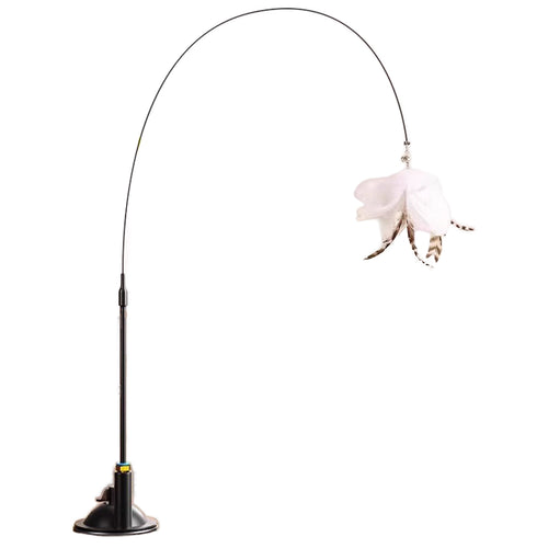 Self-Standing Arc Feather Wand Cat Toy | Suction Cup Base Interactive Teaser