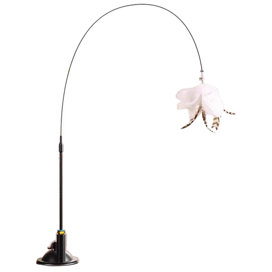 Self-Standing Arc Feather Wand Cat Toy | Suction Cup Base Interactive Teaser