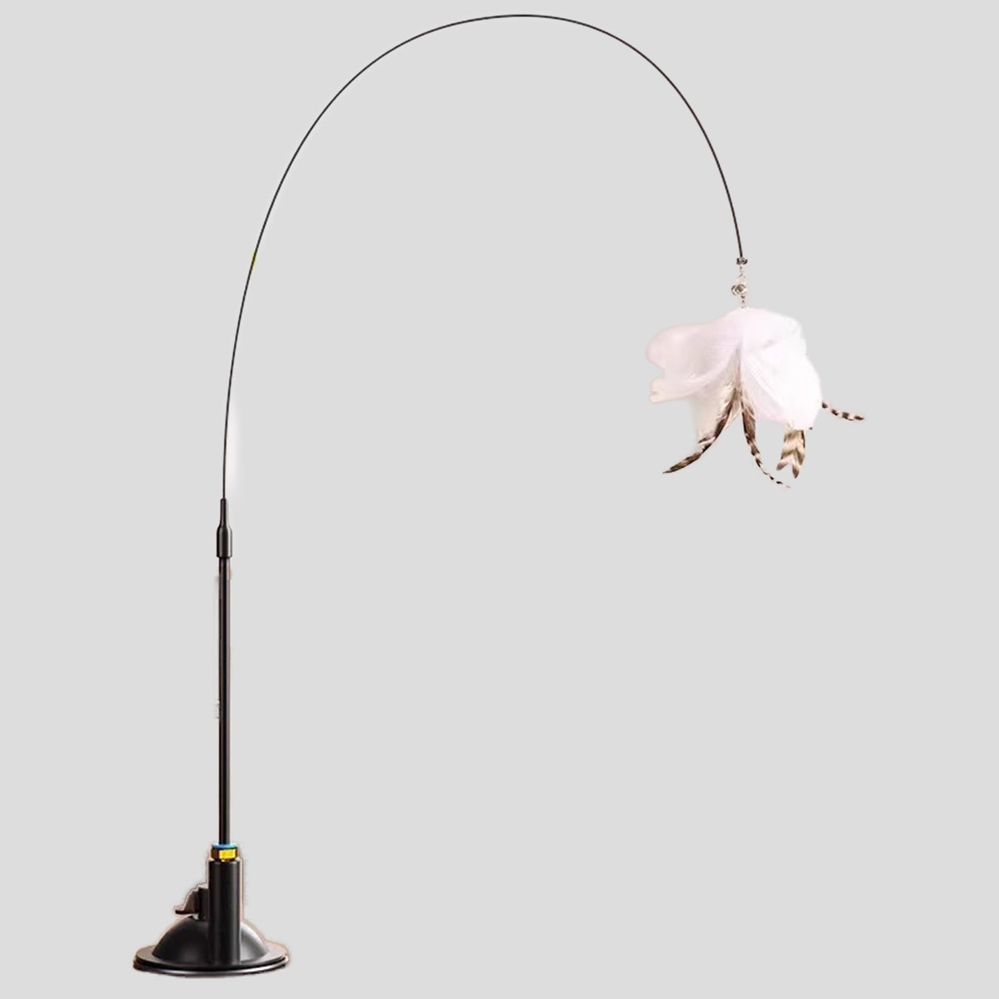 Self-Standing Arc Feather Wand Cat Toy | Suction Cup Base Interactive Teaser