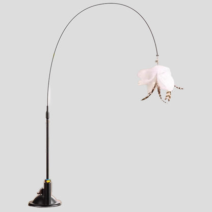 Self-Standing Arc Feather Wand Cat Toy | Suction Cup Base Interactive Teaser