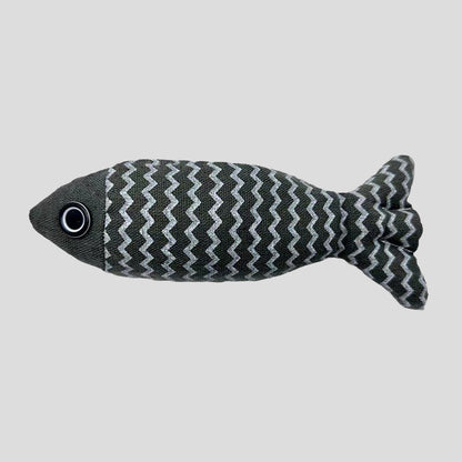 Cat Fish-Shaped Catnip Toy | Interactive Zigzag Wave Plush Toy