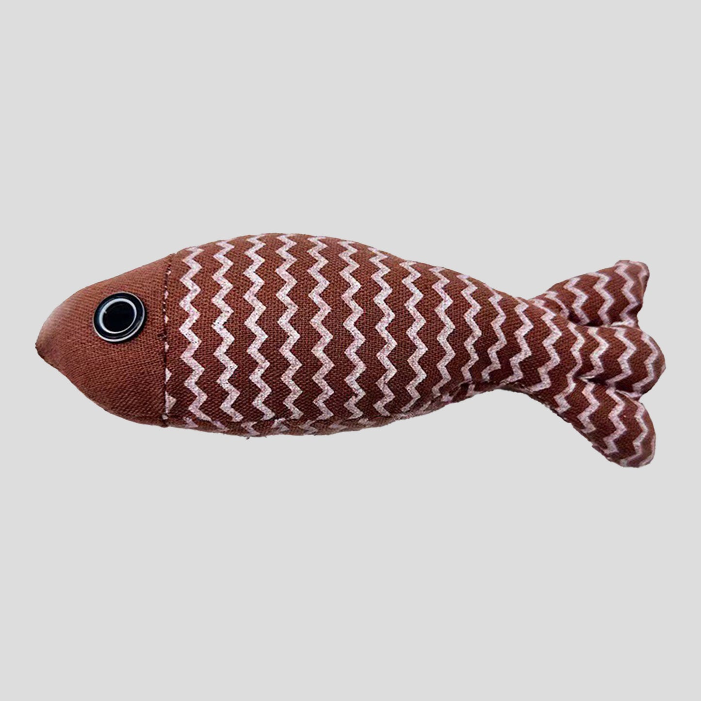 Cat Fish-Shaped Catnip Toy | Interactive Zigzag Wave Plush Toy