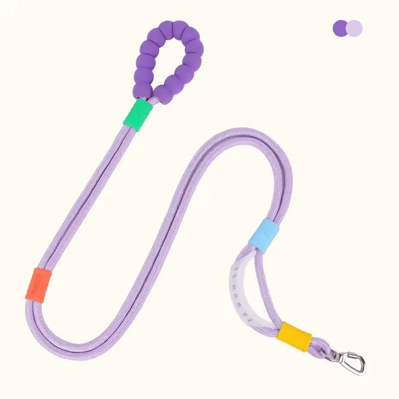 Colorful Rope Dog Leash with Cushioned Handle