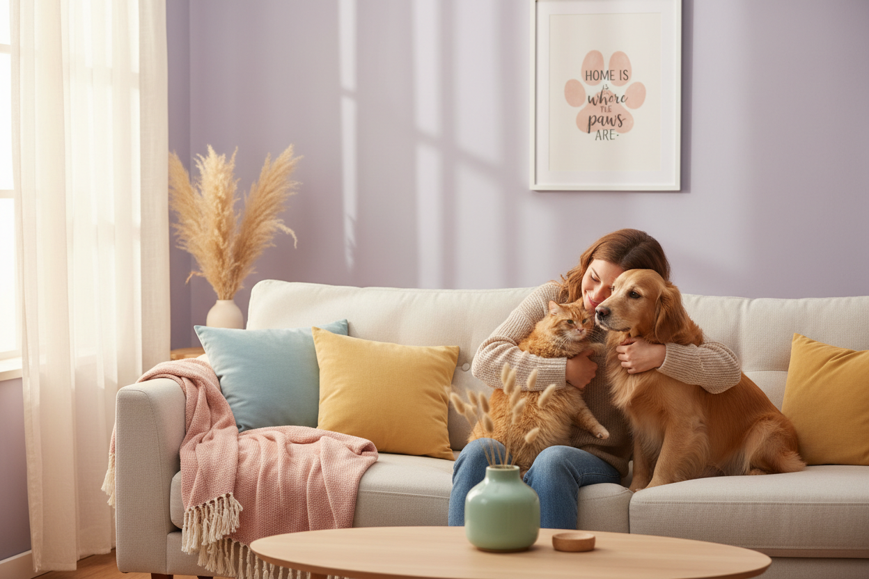 Pet and owner